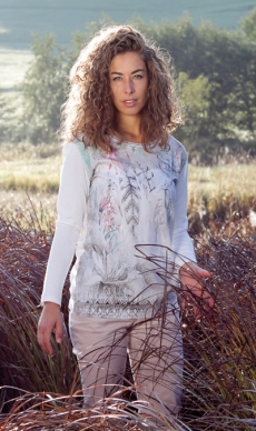 Blusen-Shirt Langarm &quote;Federtanz&quote;