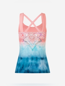 Yoga Top &quote;Mandala&quote; indigo/peach