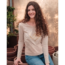 Langarm-Shirt &quote;Golden OM&quote; - sand