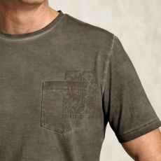 T-Shirt men - mit Tasche Ethno - dunkelgrau