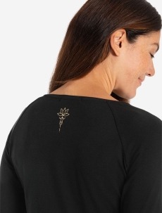 Crop Shirt langarm &quote;Jathara&quote; - schwarz