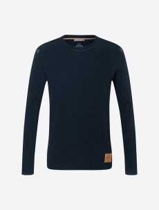 Herrenpulli Waffelstrick dunkelblau