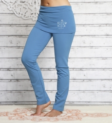 Yoga-Hose mit Rockbund aloha-blau