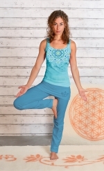 Yoga-Hose mit Rockbund aloha-blau