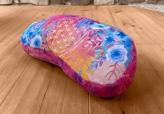 Meditationskissen Halbmond pink-bunt
