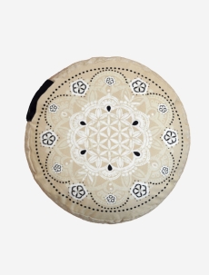 Meditationskissen rund schwarz-natur