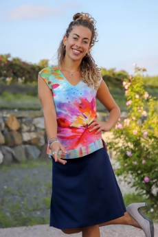 Bluse &quote;Happyness&quote; - bunt