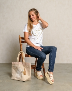 Shirt &quote;OM Time&quote; - wei�-gold