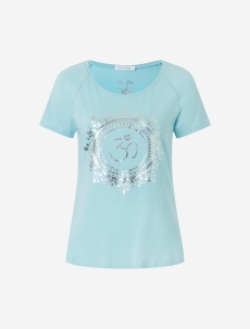 Shirt &quote;Raglan&quote; OM Herz - blue-breeze