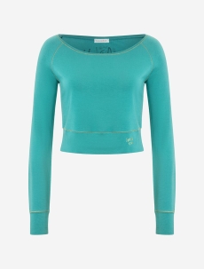 Longsleeve &quote;Crop Shirt&quote; Bambus green