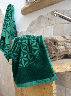 Frotteet�cher &quote;Happy Flower of Life&quote; smaragd/gr�n