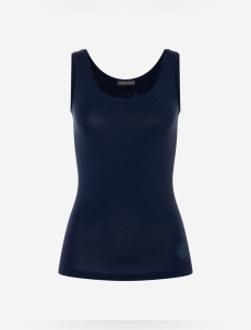 Top Bambus &quote;Blume des Lebens&quote; - dunkelblau