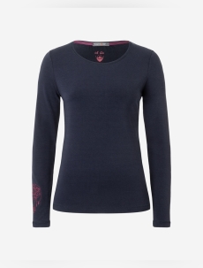 Langarm-Shirt &quote;Chakra Flower&quote; - dunkelblau