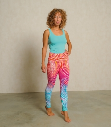 Yoga-Leggings &quote;Indian Spirit&quote; - pink-mango-blue