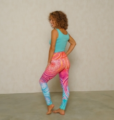 Yoga-Leggings &quote;Indian Spirit&quote; - pink-mango-blue