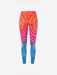 Yoga-Leggings &quote;Indian Spirit&quote; - pink-mango-blue