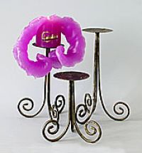 Lotuskerzen-St�nder Sprial Eisen - 15cm