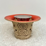 Rucherofen &quote;Untersberg&quote; (lava-orange) - inkl. Teelicht, Sieb und Sand