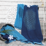 Frotteet�cher &quote;Happy Flower of Life&quote; ozeanblau/azur