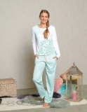 Pyjama Longsleeve wei�/mint