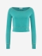 Longsleeve &quote;Crop Shirt&quote; Bambus green