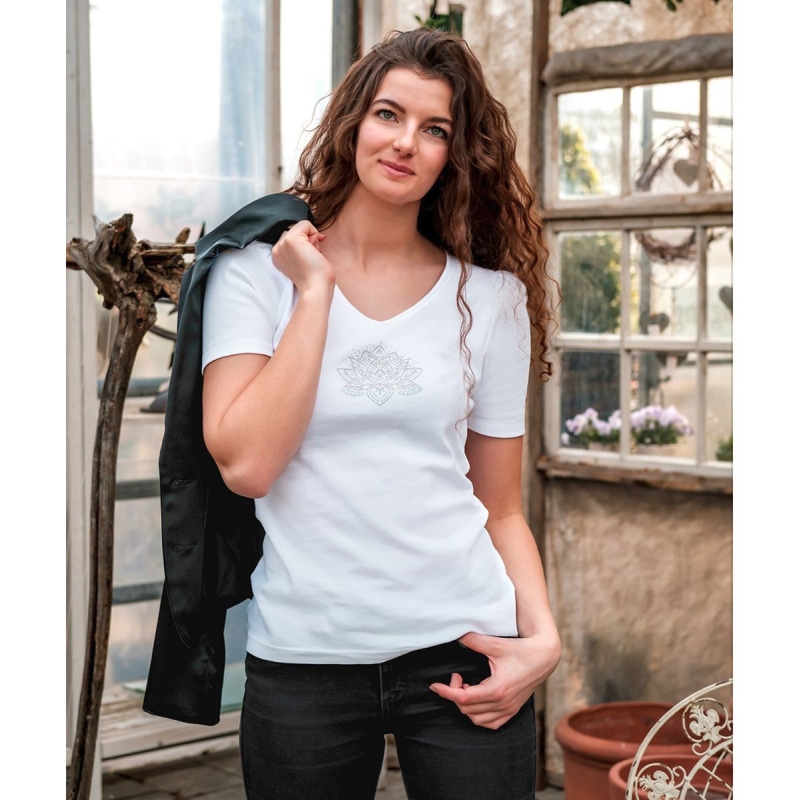 Shirt Lotus mit Raffrmel