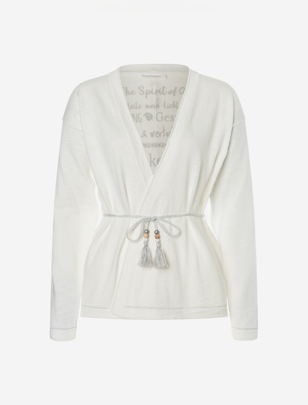 Strickjacke &quote;Mein Gl�ck&quote; naturwei�