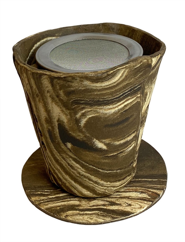 Rucherofenserie Teller &quote;Urgestein&quote; (Schiefer, dunkelbraun)