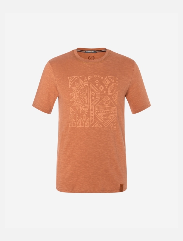 T-Shirt men - Ethno - orange-braun