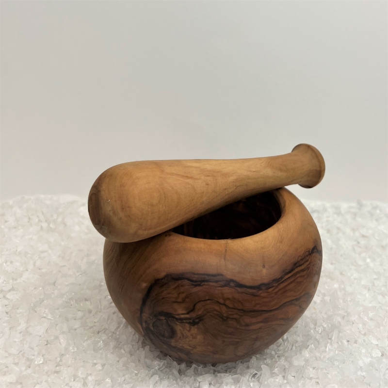 Olivenholzmrser mit Stsel Gre &quote;M&quote;