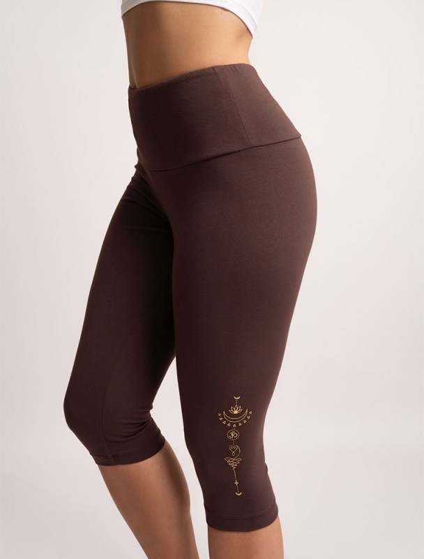 Yoga Leggings Capri &quote;Vana&quote; - braun