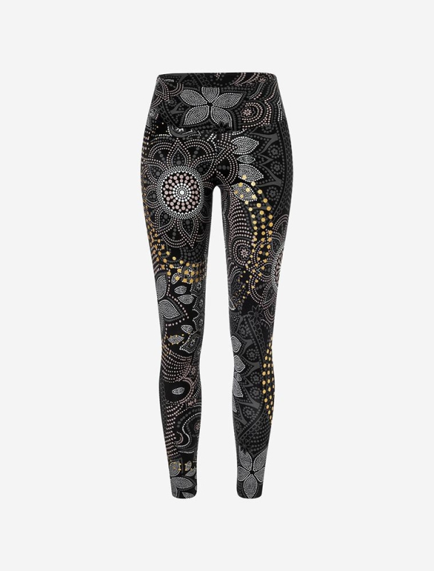 Yoga Leggings &quote;Maui&quote; - schwarz-natur