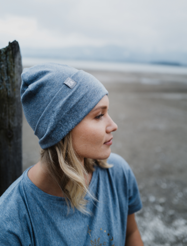 Beanie Mtze Bambus - blue-melange