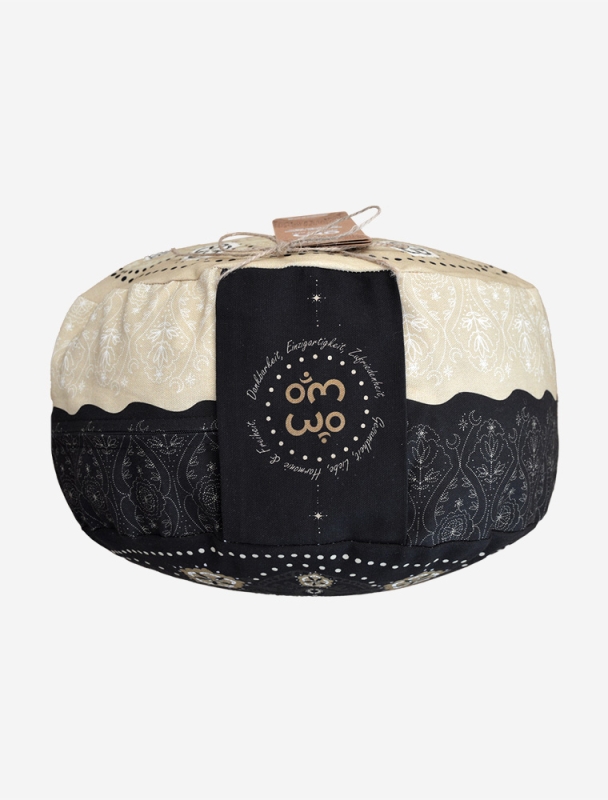 Meditationskissen rund schwarz-natur