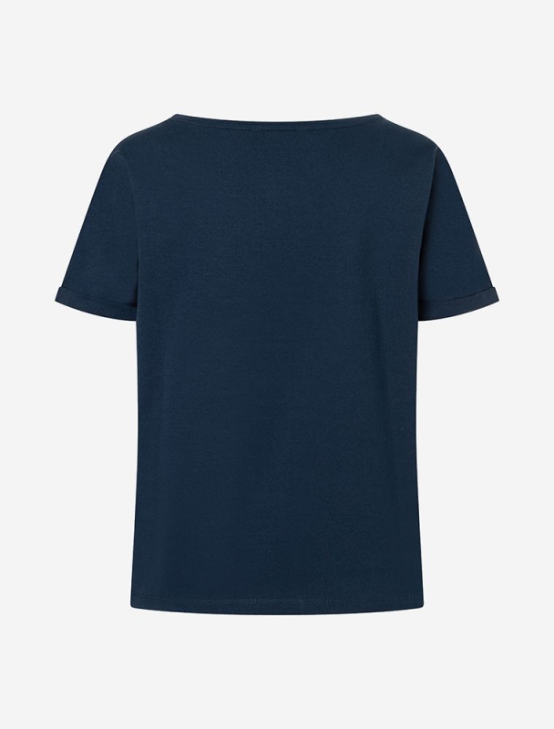 Shirt &quote;Eka Padma&quote; - Kurzarm - tiefblau