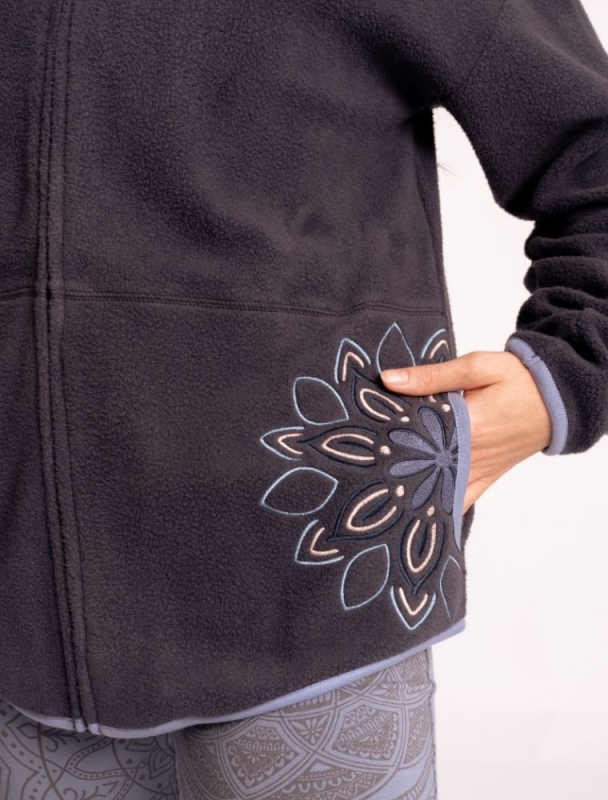 Baumwollfleecejacke &quote;Mena&quote; - indiblau