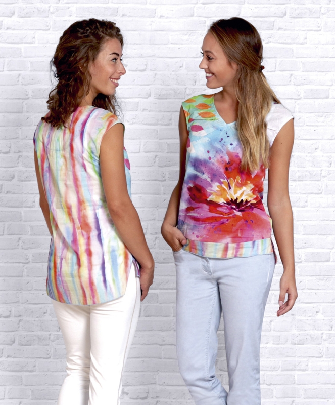 Bluse &quote;Happyness&quote; - bunt