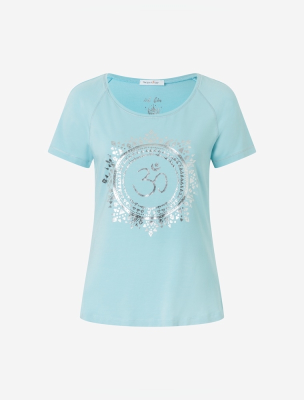 Shirt &quote;Raglan&quote; OM Herz - blue-breeze