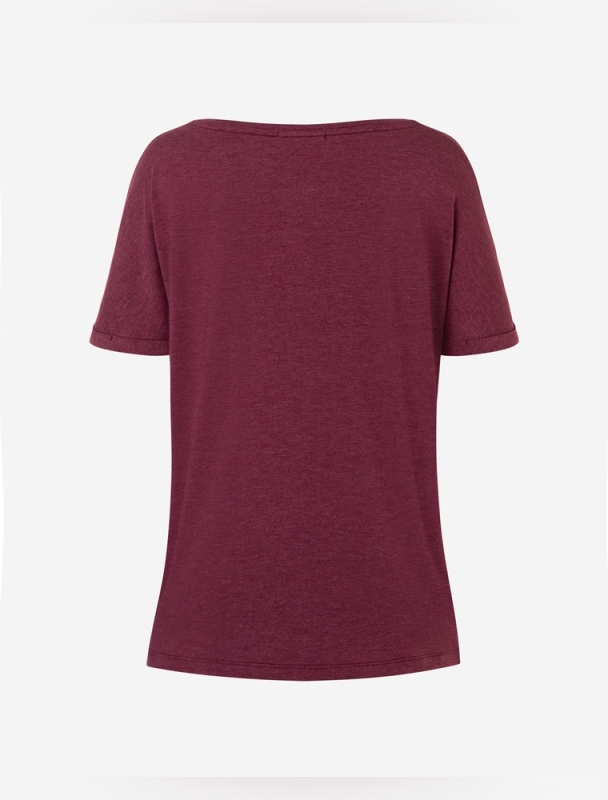 Shirt &quote;Eka Padma&quote; - Kurzarm - violett-melange-rot