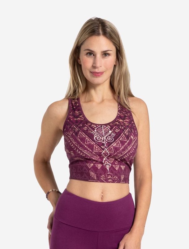 Yoga Bra &quote;Buddhi&quote; - aubergine