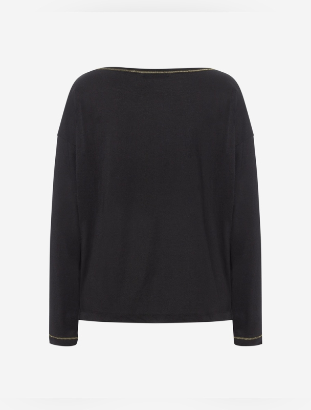 Oversize Shirt Langarm - schwarz