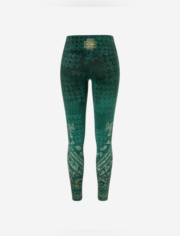 Yoga-Leggings &quote;Buddhi&quote; smaragd