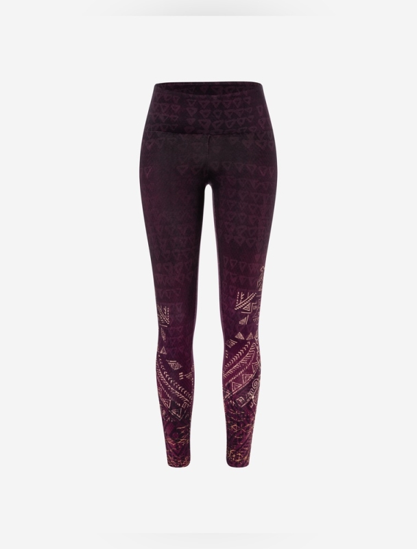 Yoga-Leggings &quote;Buddhi&quote; aubergine