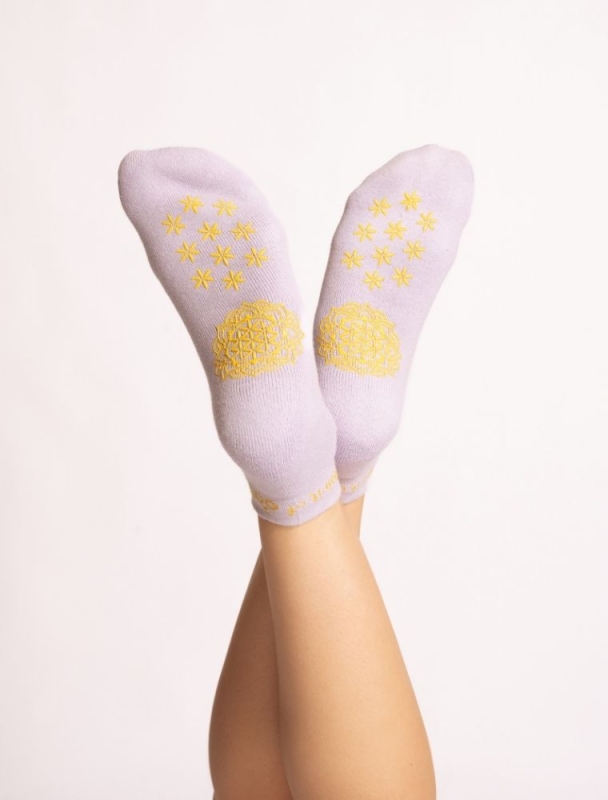 Rutschfeste Yoga Socken Adhara - flieder