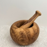 Olivenholzmrser mit Stsel Gre &quote;L&quote;