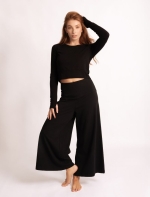 Crop Shirt langarm Jathara schwarz