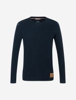Herrenpulli Waffelstrick dunkelblau