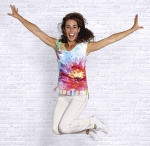 Bluse &quote;Happyness&quote; - bunt