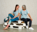 Shirt &quote;Raglan&quote; OM Herz - blue-breeze