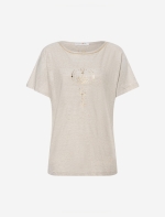 Shirt women beige-melange gold